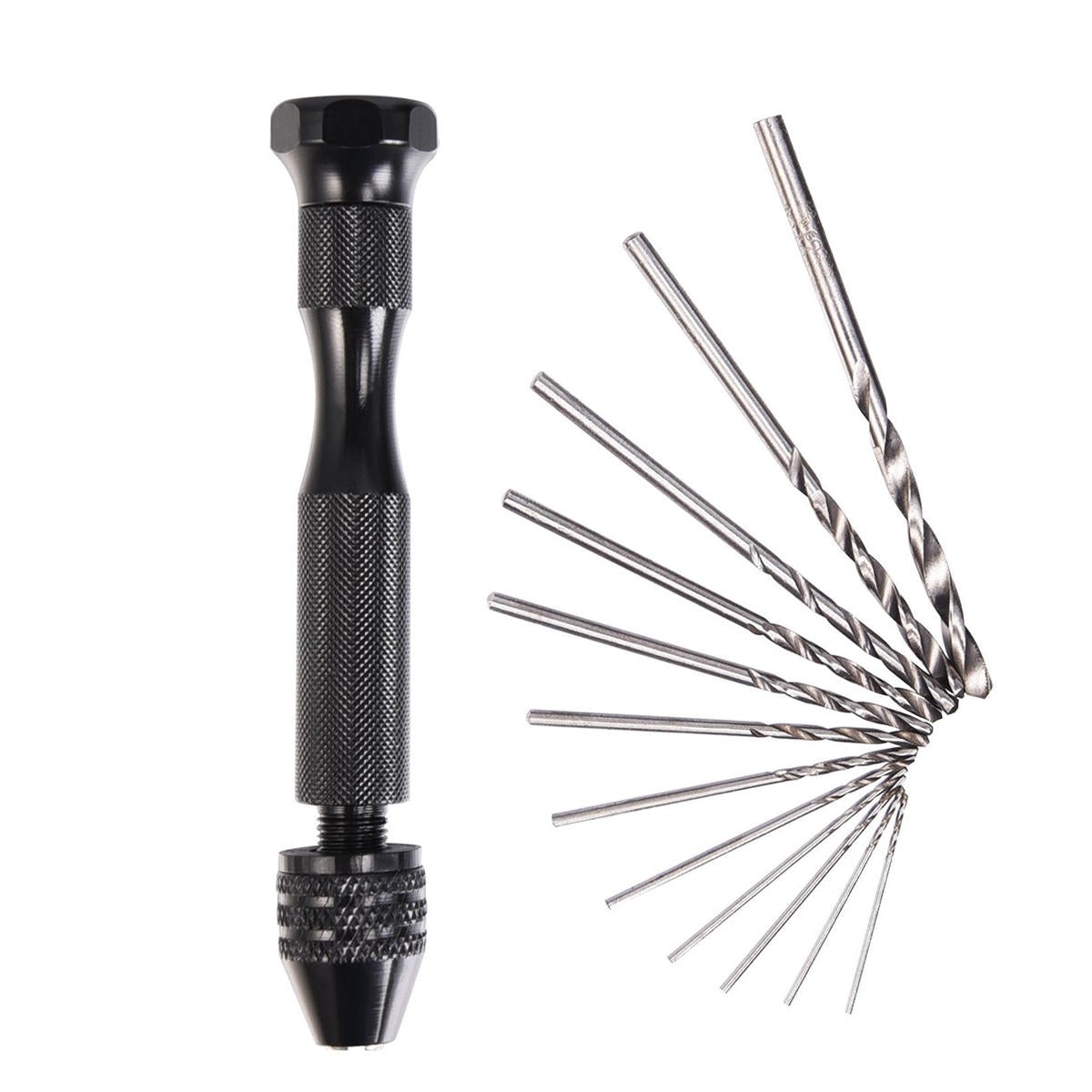 Mini Hand Drill With 30pcs 0.5mm-3mm Twist Bit Model Craft Rotary Tools