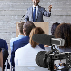 Video Recording Microphone with Shock Mount&Spring Cable for Nikon SLR Camera Phone Vlog Interview Mic