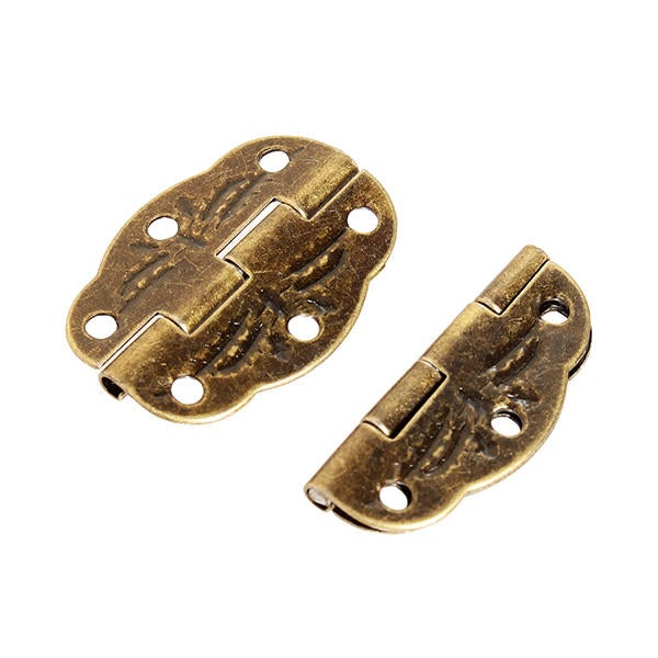 4pcs Antique Hinge Tin Printing Wooden Box 6 Hole Small