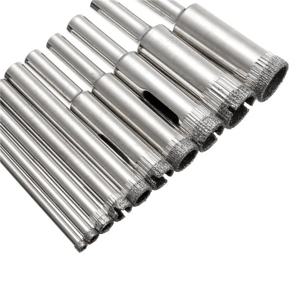 10pcs Diamond Hole Saw Drill Bit Set 3mm-13mm Tile Ceramic Glass Porcelain Marble