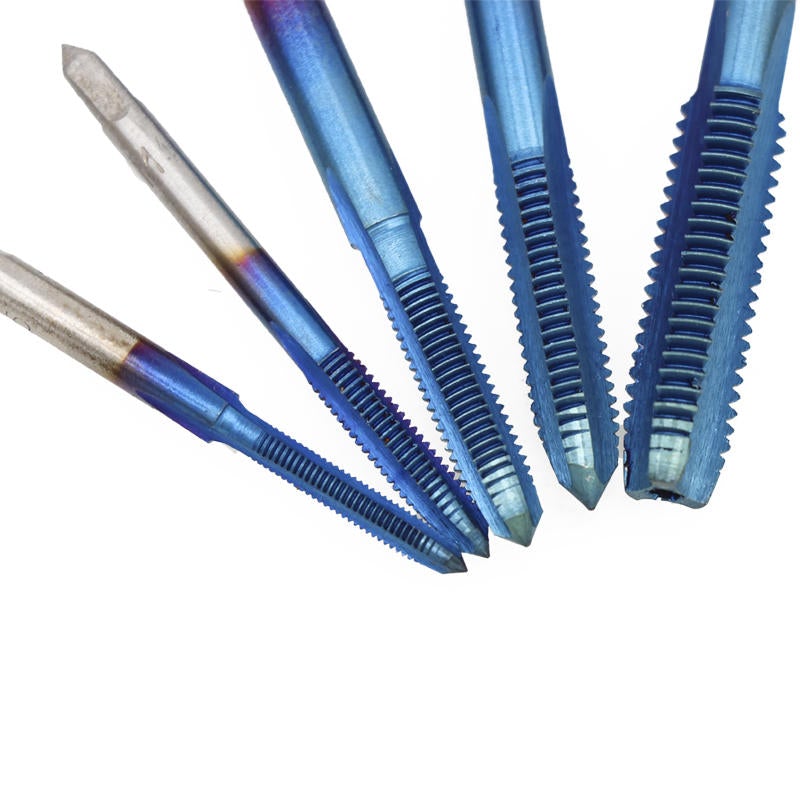5Pcs M3-M8 Blue Coated Machine Screw Tap Drill Set Straight Flute Metric Thread Tap Drill Bit