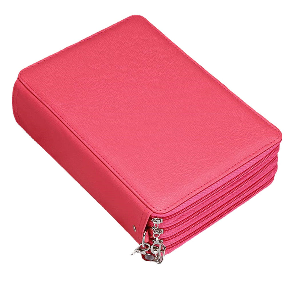 184 Slots Colored Pencil Case Large Capacity Soft and PU Leather Pencil Holder Organizer with Carrying Handle Not Included Pens