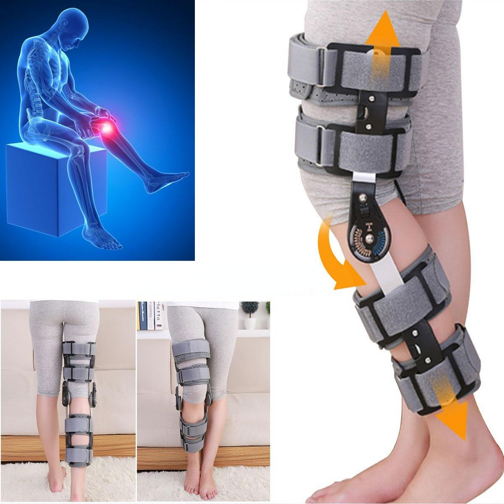 Telescopic Post Op ROM Leg Hinged Knee Pad Brace Adjustable