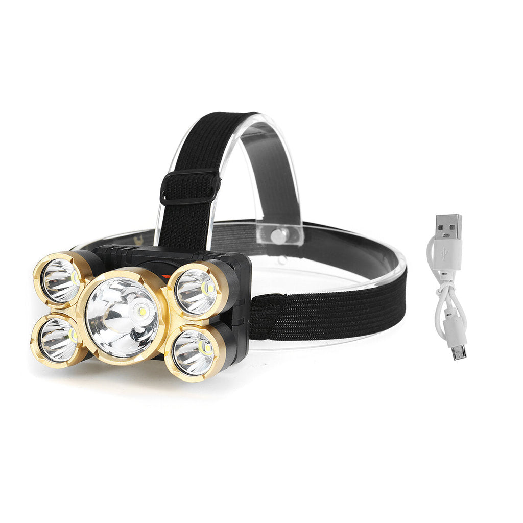 5LEDs T6+4XPE LED Headlamp Cycling Headlight 4-Modes Fishing Lanterna Outdoor Camping Waterproof Head Torch Lamp
