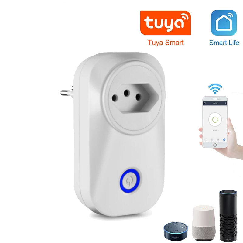 Smart WiFi Socket Wireless Remote Control Voice Control Smart Power Socket With Power Monitor