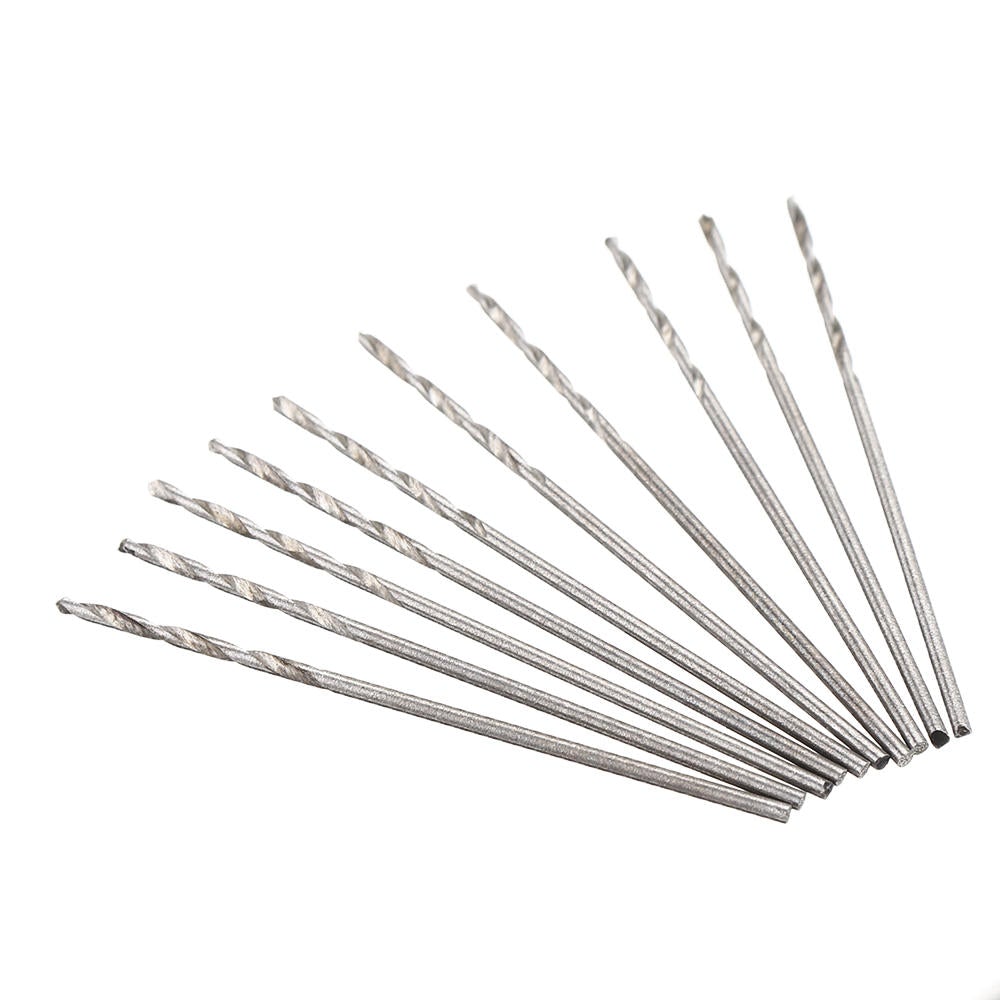10Pcs 0.4-2.0mm Drill Bit HSS High Speed Steel Straight Shank Twist Drill Bit For Hand Twist Drill