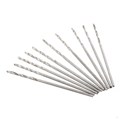 10Pcs 0.4-2.0mm Drill Bit HSS High Speed Steel Straight Shank Twist Drill Bit For Hand Twist Drill