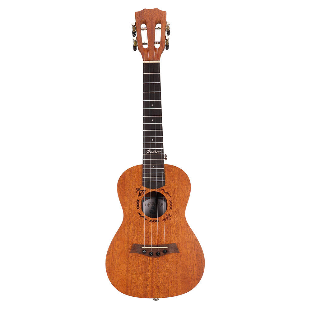 23 Inch Round C Barrel Shape Log Color Ukulele for Guitar Player