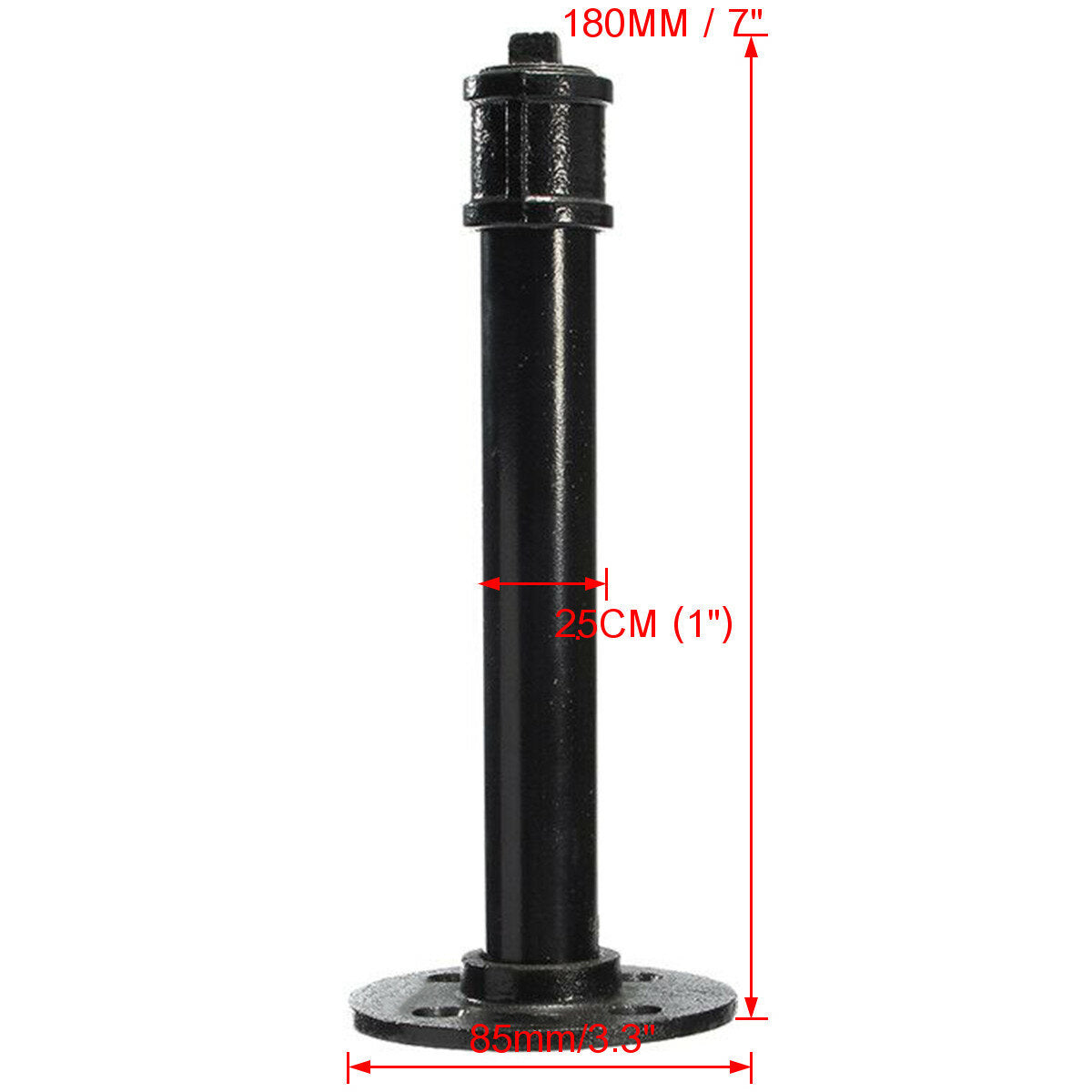 2Pcs 18cm Industrial Iron Pipe Shelf Bracket Holder Vintage Wall Mounted