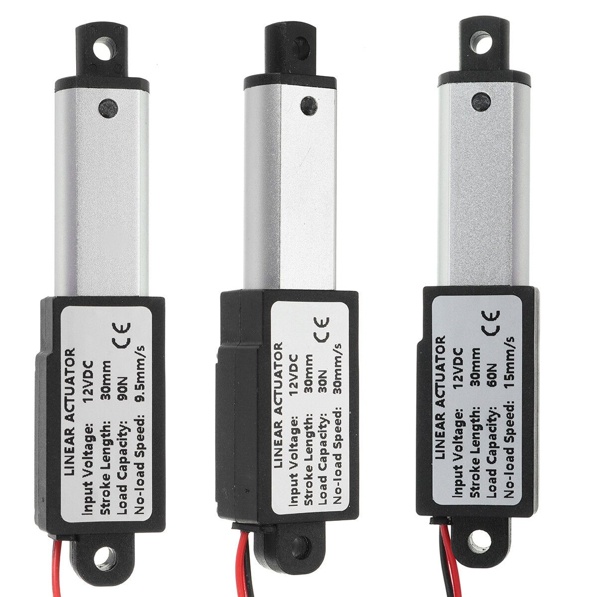 9.5-15-30mm/s DC 12V 30mm Stroke Mini Electric Linear Actuator Motor Aluminum Alloy Linear Actuators Linear Motor Telescopic Rod Lifter