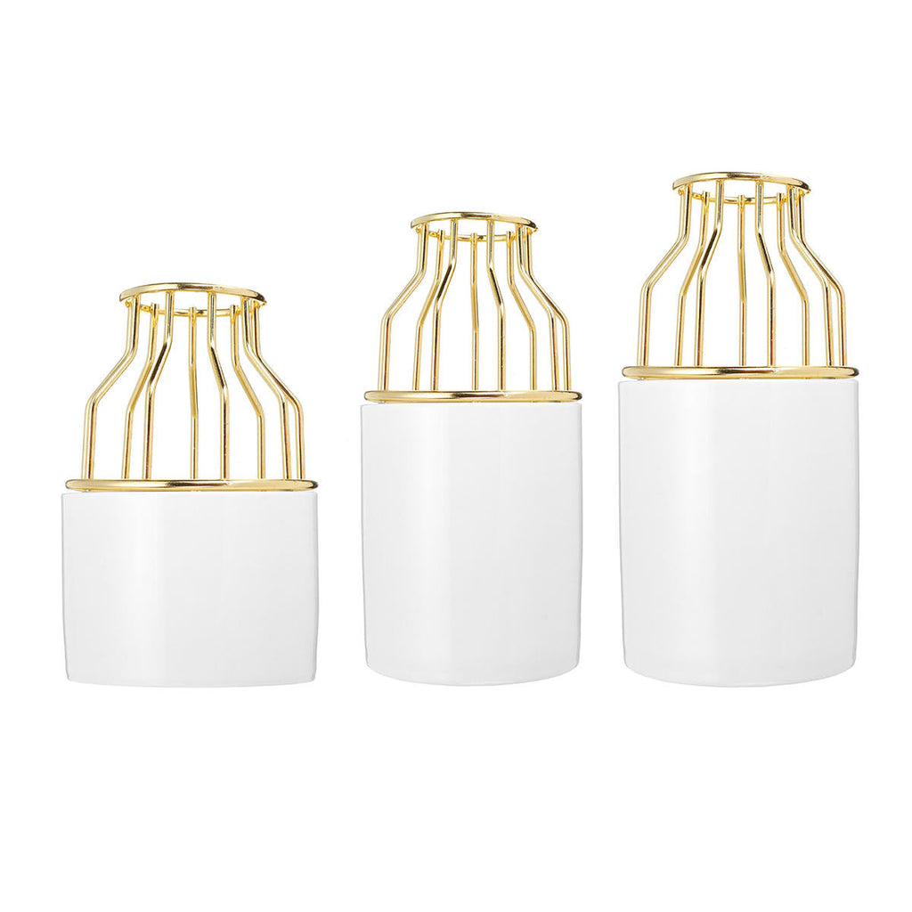 Metal Rack Ceramic Flower Pot Garden Plant Succulent Display Stand Holder Vases Decorations