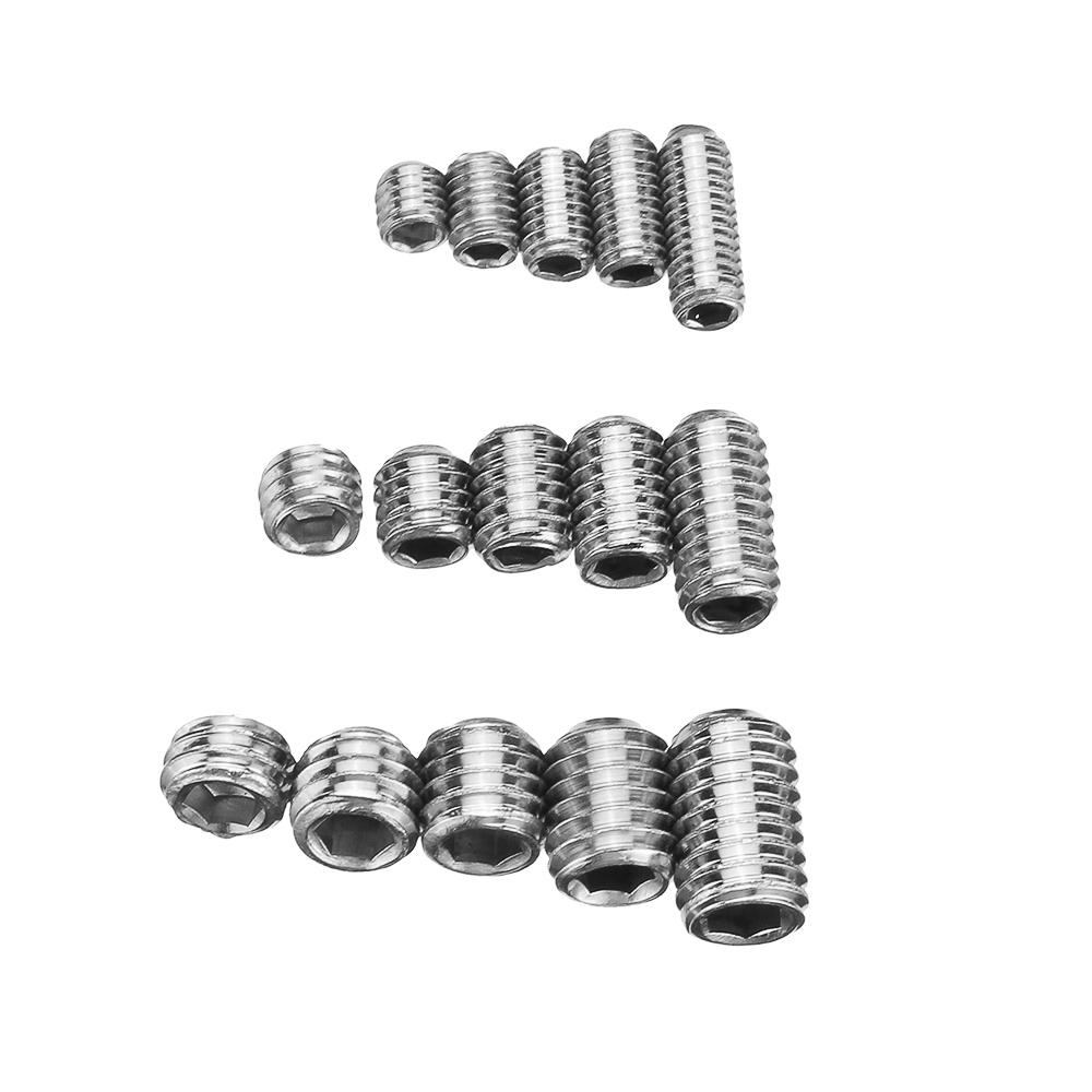 M3/M4/M5 300Pcs Allen Hex Socket Set Grub Screw Flat Point 3-10mm Assortment Kit
