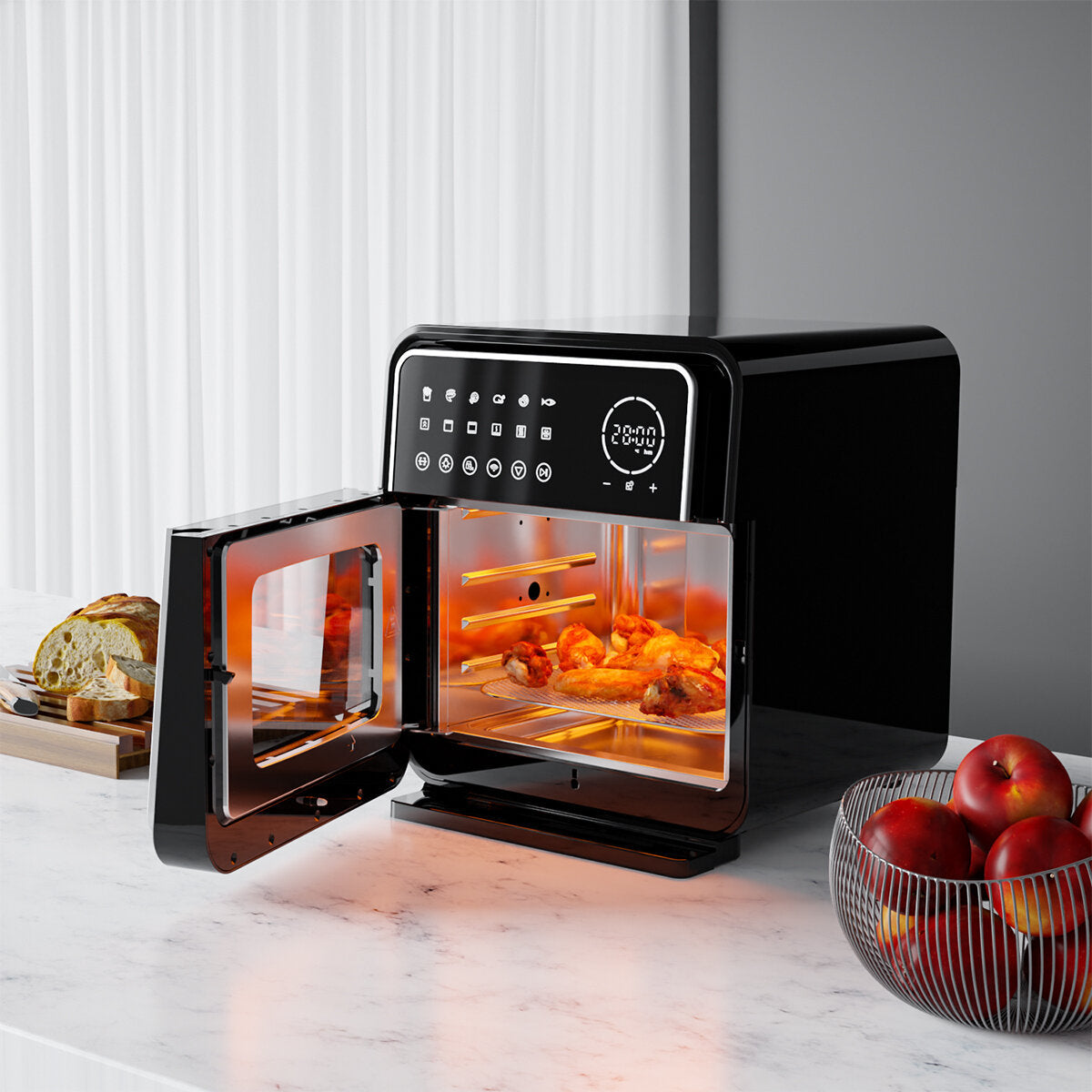 12L Oil Free Smart Air Fryer Dual Heating Element 12 Recipes App/Touch Control Oven