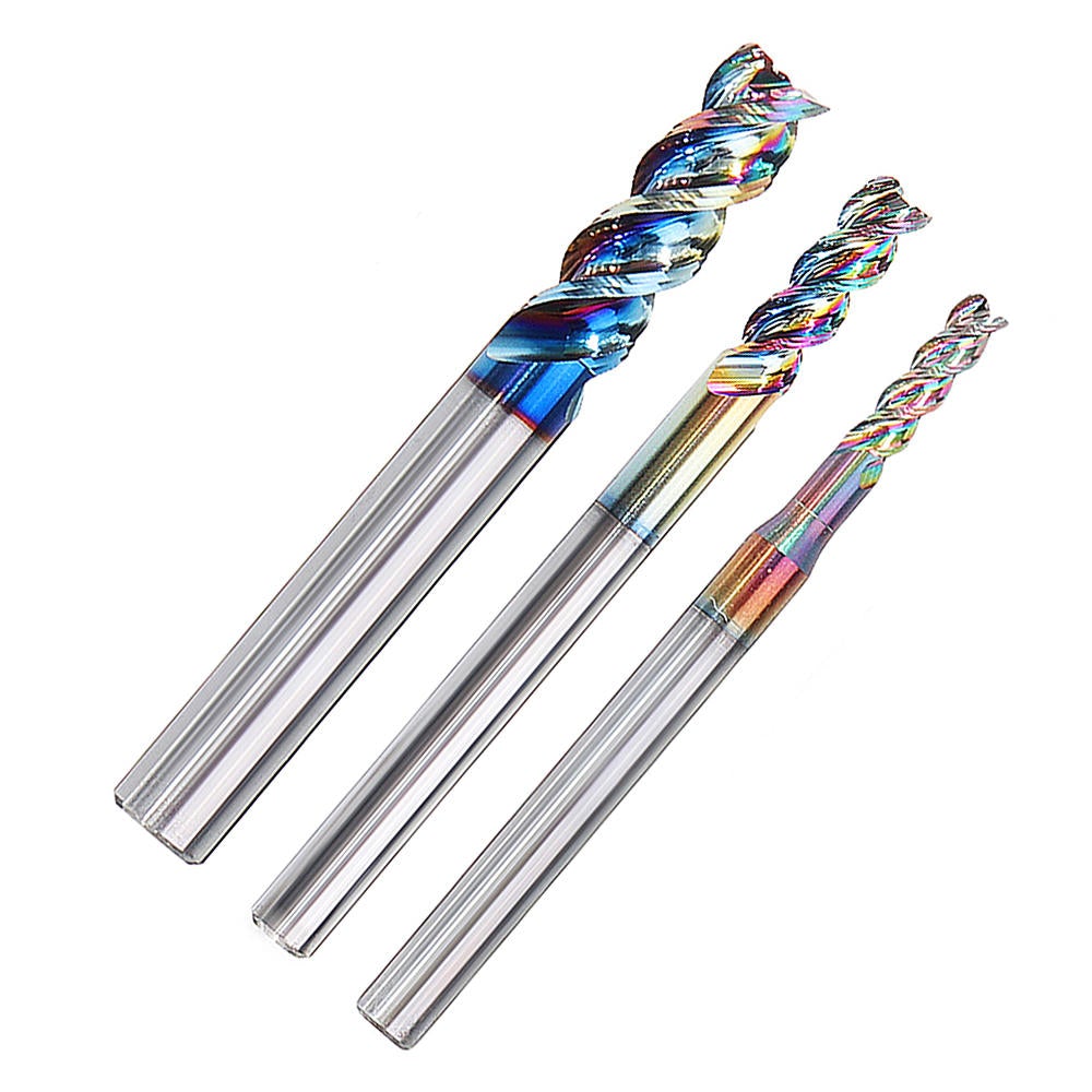 3-10mm DLC Colorful End Mill For Aircraft Aluminum Upgrade Milling Cutter CNC Machine Tool