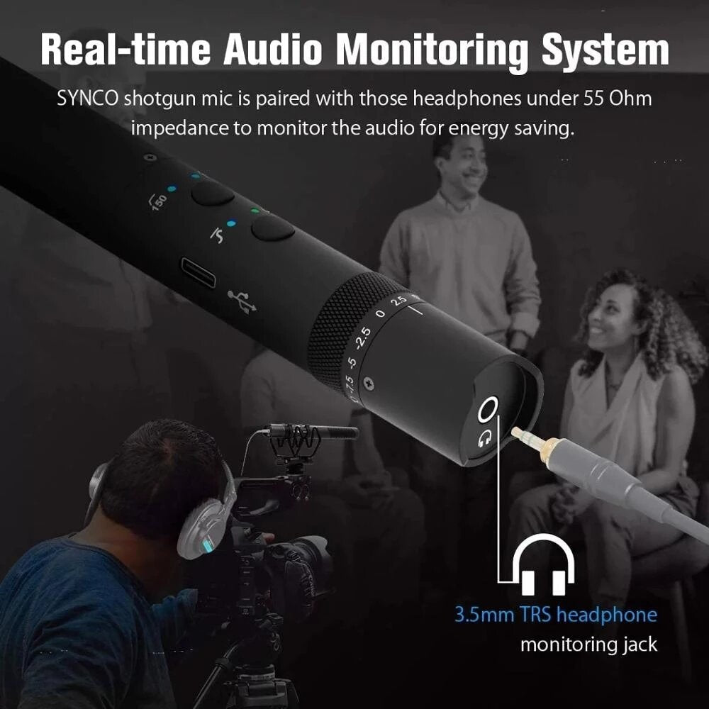 Directional Condenser Microphone with Overdrive Protection for DSLR Camcorder Interview