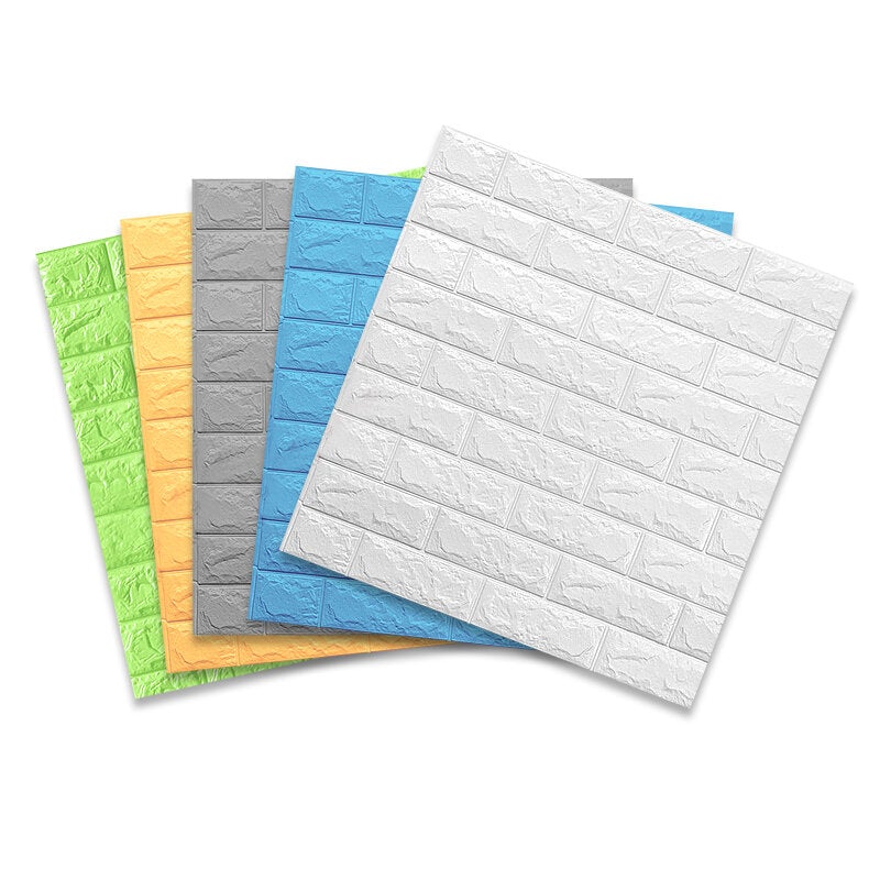 20Pcs/Set 3D Brick Wall Sticker Self-adhesive Panel Decal Waterproof PE Foam Wallpaper for TV Walls Sofa Background Decor