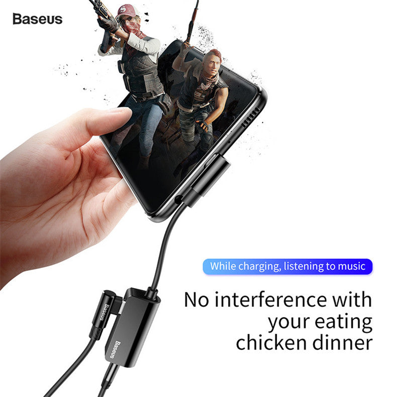 Type-c to Type-c Charging + 3.5mm Audio Music Adapter Converter for Huawei