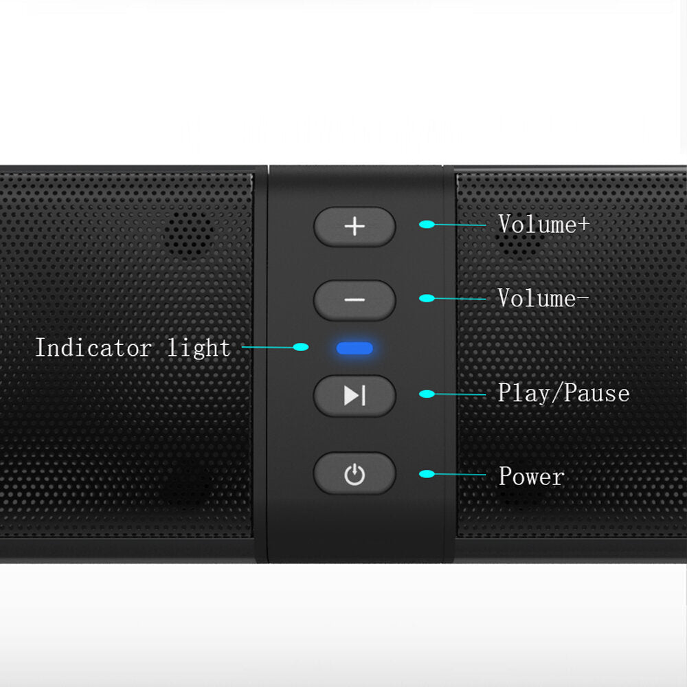 Home Audio and TV Speaker Soundbar Bluetooth Speaker Super Bass Stereo Loudspeaker for Phone PC Computer with RCA cable