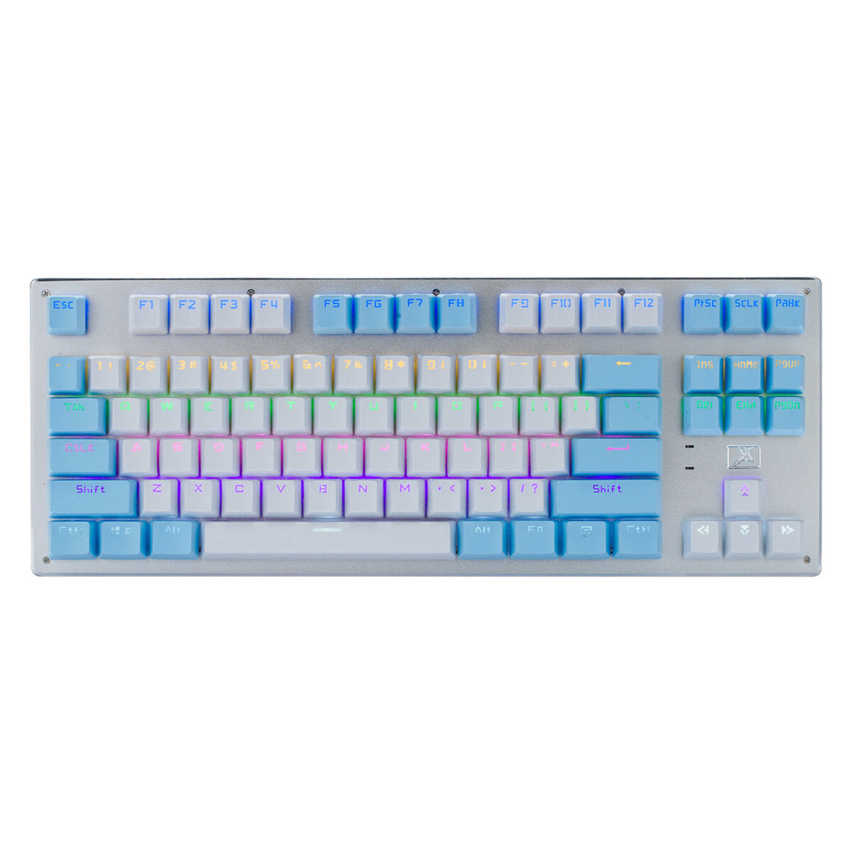Mechanical Keyboard 87 Keys Three-Mode Wireless Bluetooth4.0 / 2.4G / Type-C Wired Blue Switch LED Backlit Gaming Keyboard for Laptop