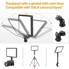 Flat Panel Light 2500K-9000K Bi-Color CRI 90+ Soft Lighting with Remote Control LED Video Lamp for Photography Live Broadcast