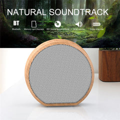 Wooden Wireless Bluetooth Speaker Stereo Bass Subwoofer TF Card AUX-In Portable Mini Soundbar with Mic