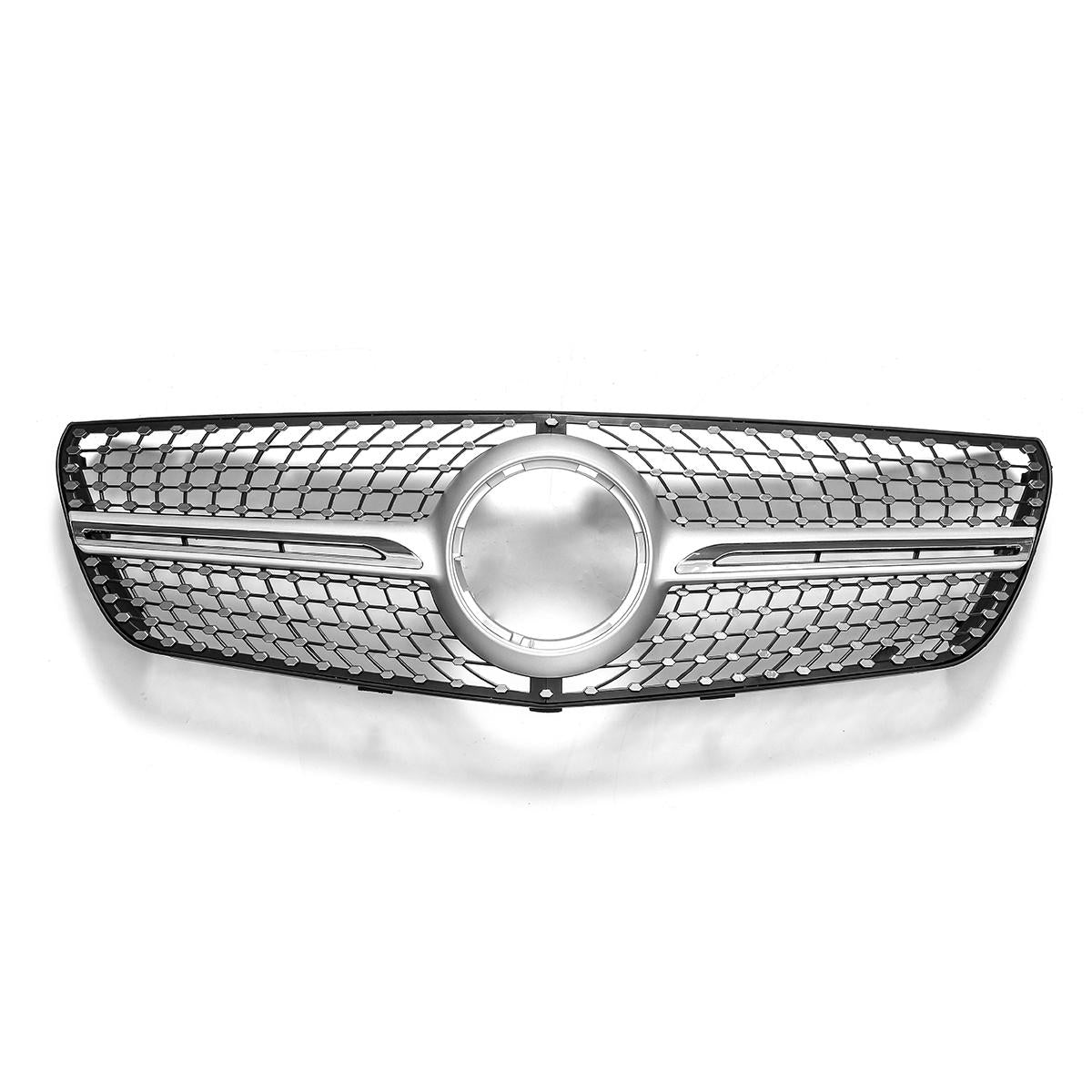 Diamond Look Front Bumper Grille Grill Silver For Mercedes Benz Vito