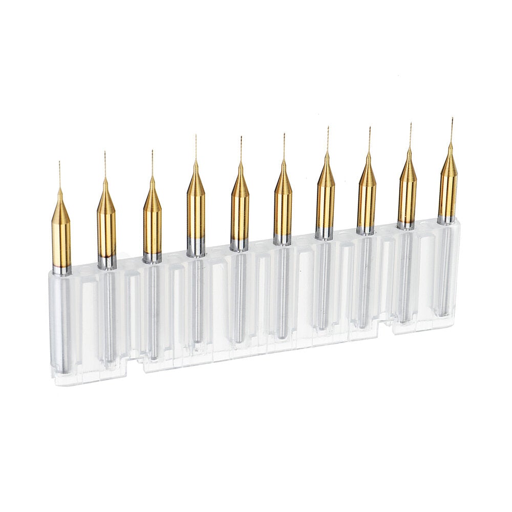 10PCS Tungsten Carbide Mask Mold Drill Bit 0.2/0.25/0.3mm Titanium Plating PCB Drill Bit for Meltblown Fabric