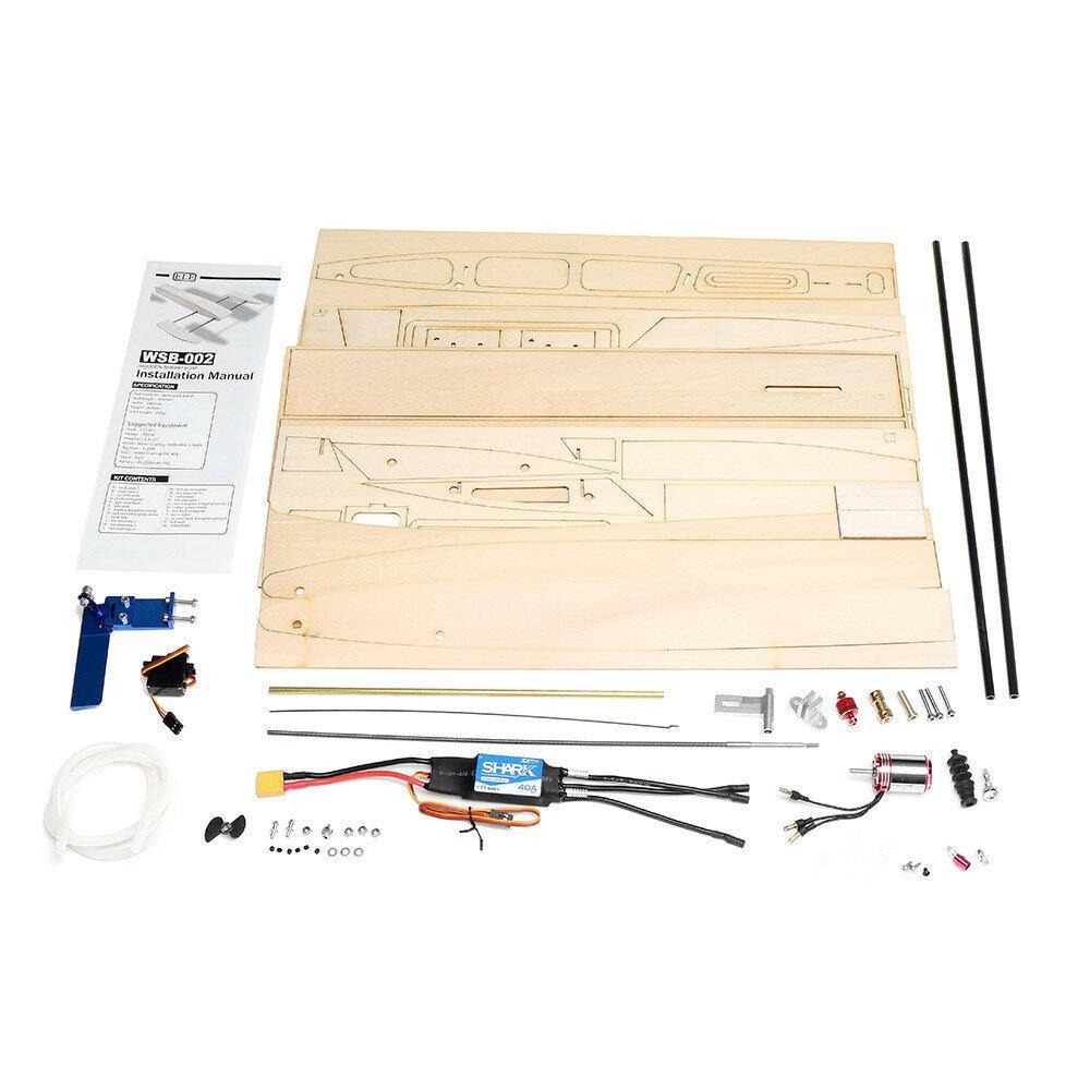 DIY RC Speed Boat Kit Wooden Sponson Outrigger Shrimp Model