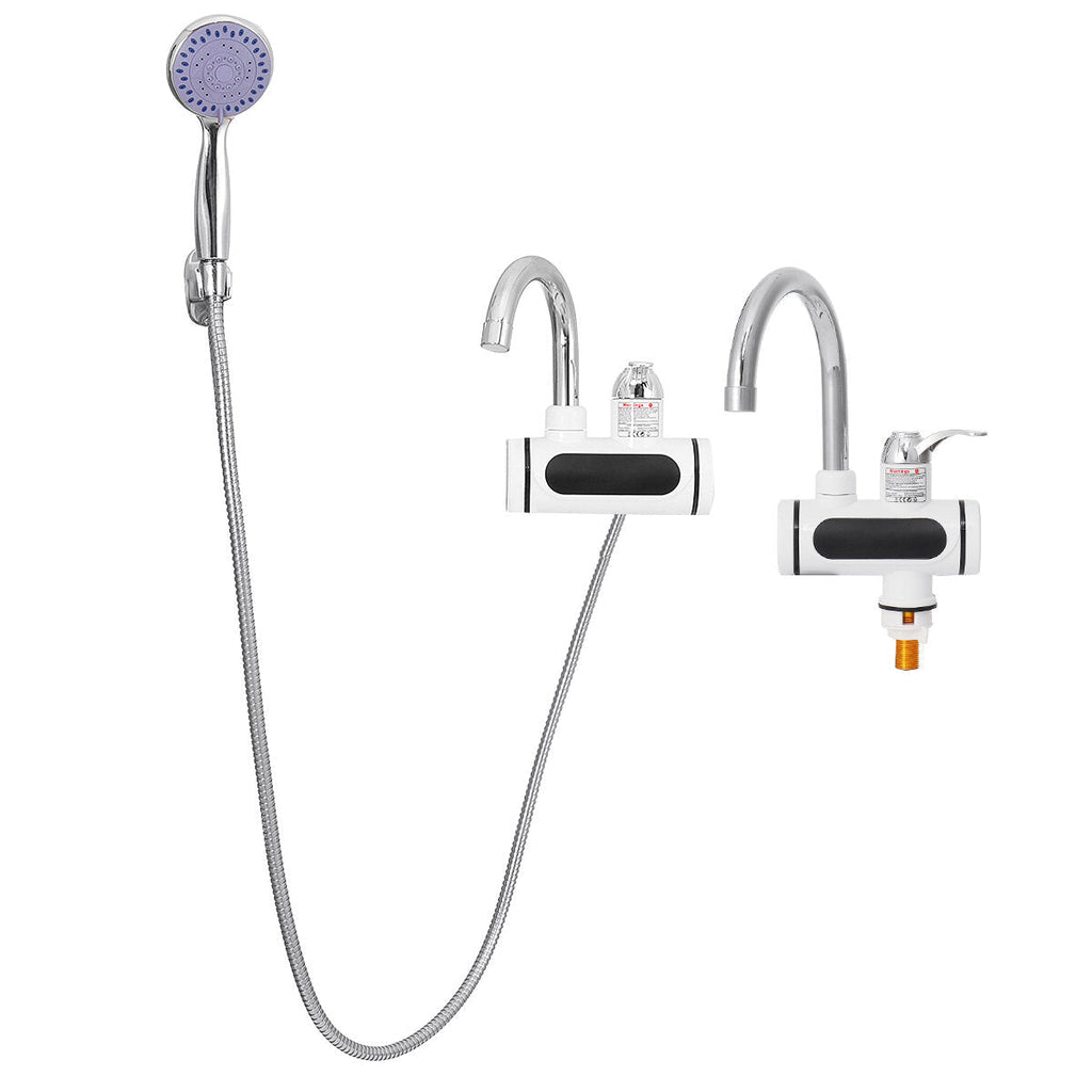 3000W 360 Electric Faucet Tap Instant Hot Water Heater Home Bathroom Kitchen EU Plug