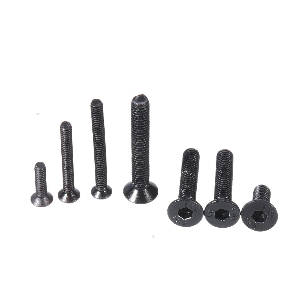1220Pcs M2 M3 M4 M5 Carbon Steel Flat Head Countersunk Hex Socket Screw Hex Screw Nuts Assortment Kit