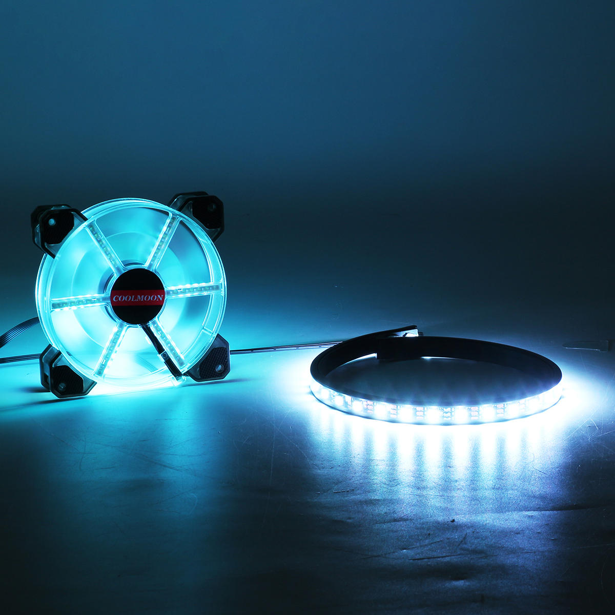 12cm 1 Fan Colourful RGB LED Ring PC 12cm Case Cooling Fan and Controller LED Light Bar