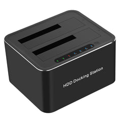USB 3.0 to SATA Hard Drive Docking Station Off-Line Clone Function 5Gbps 32TB Dual Bay for 2.5"/3.5" HDD/SSD Hard Drive W-2P01