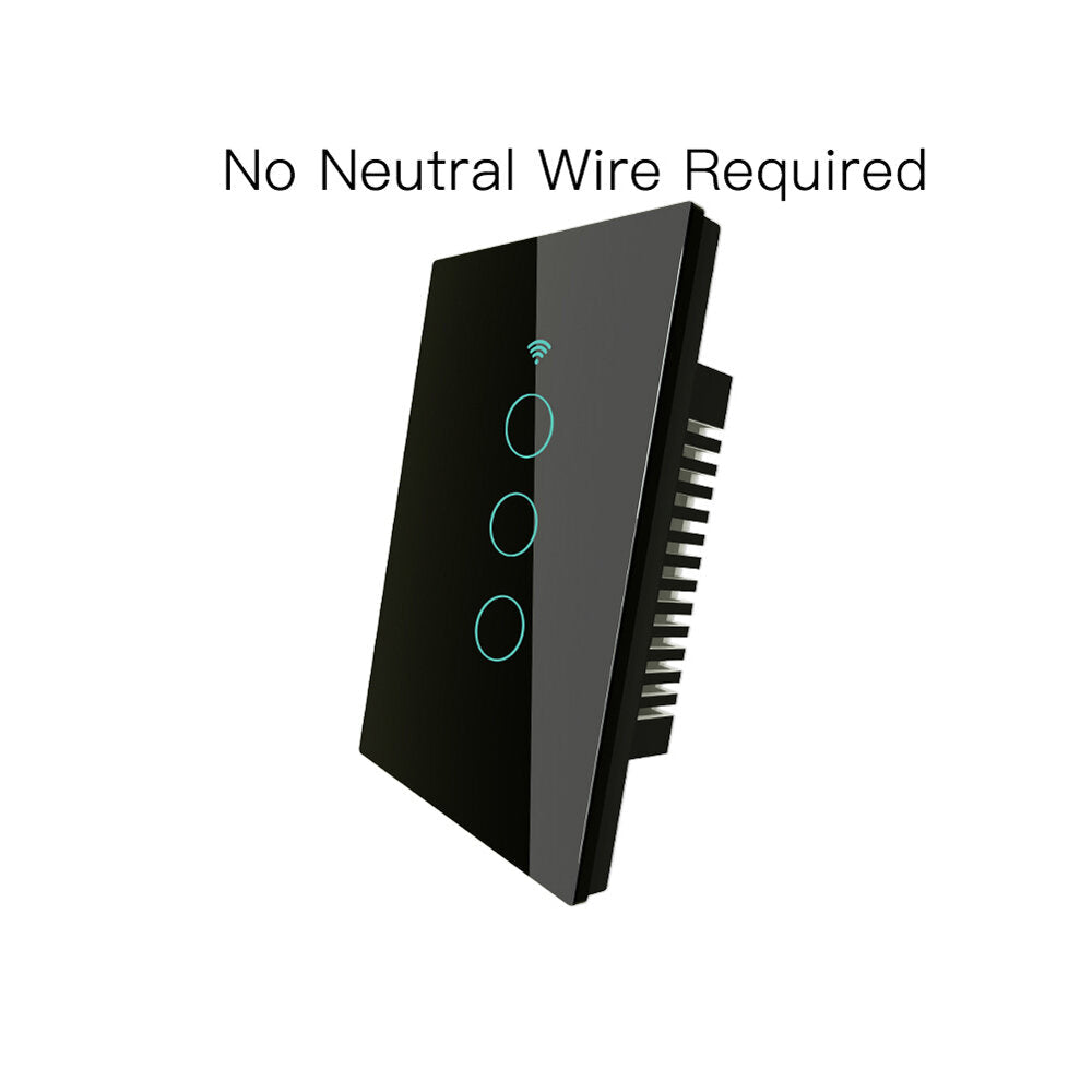 WiFi Smart Wall Touch Switch No Neutral Wire Needed 250V Smart Single Wire Wall Switch Work with Alexa Google Home