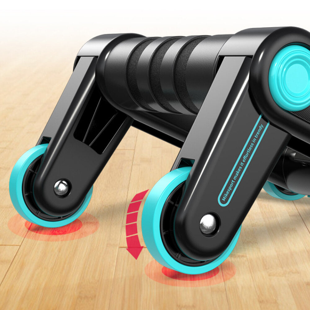 AB Roller 4 Wheel Folding Abdominal Muscle Exercise Gym Roller Home Fitness Training Equipment