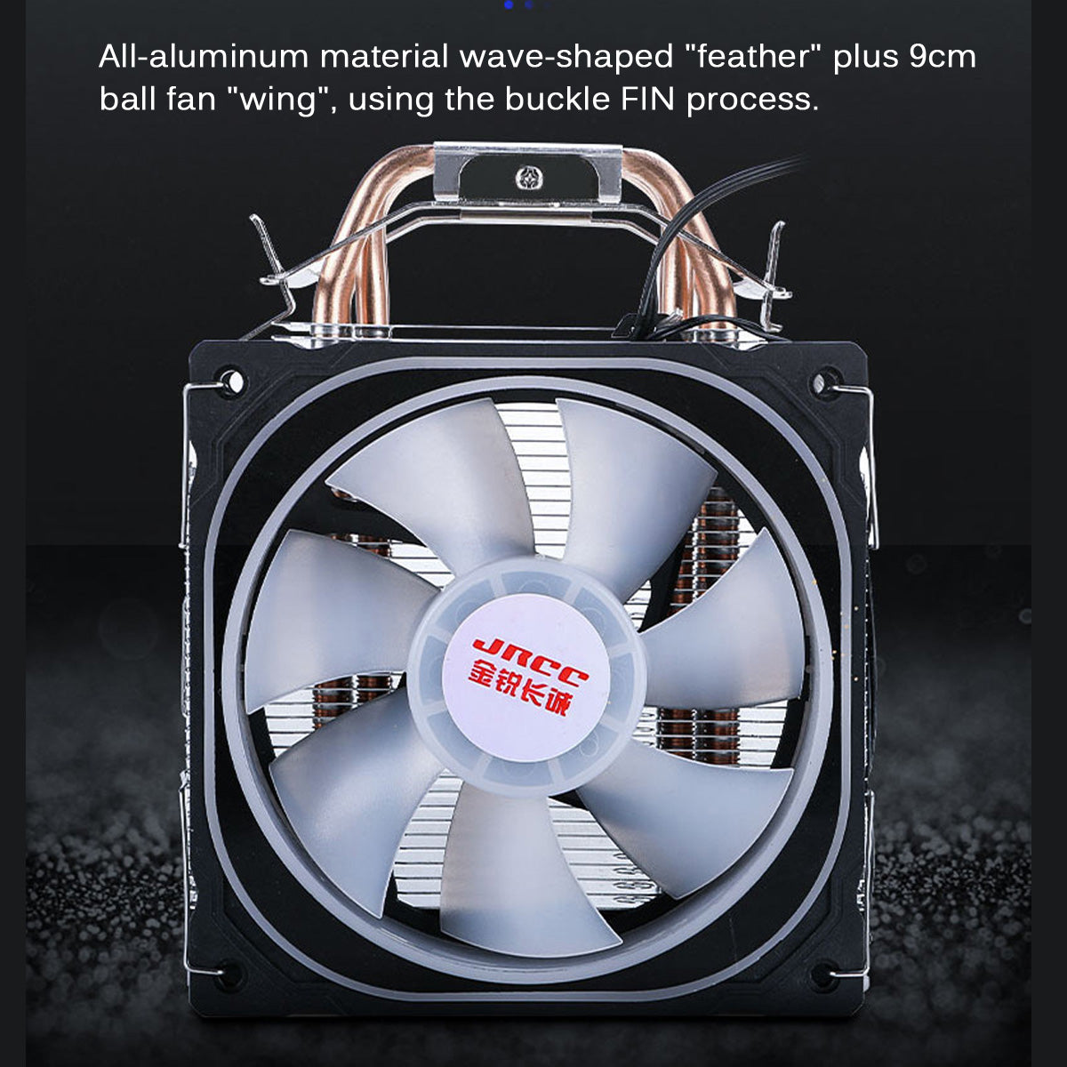 12CM 1300RPM 4 Copper Tube RGB Color Change CPU Cooling Fan Intelligent Speed Regulation