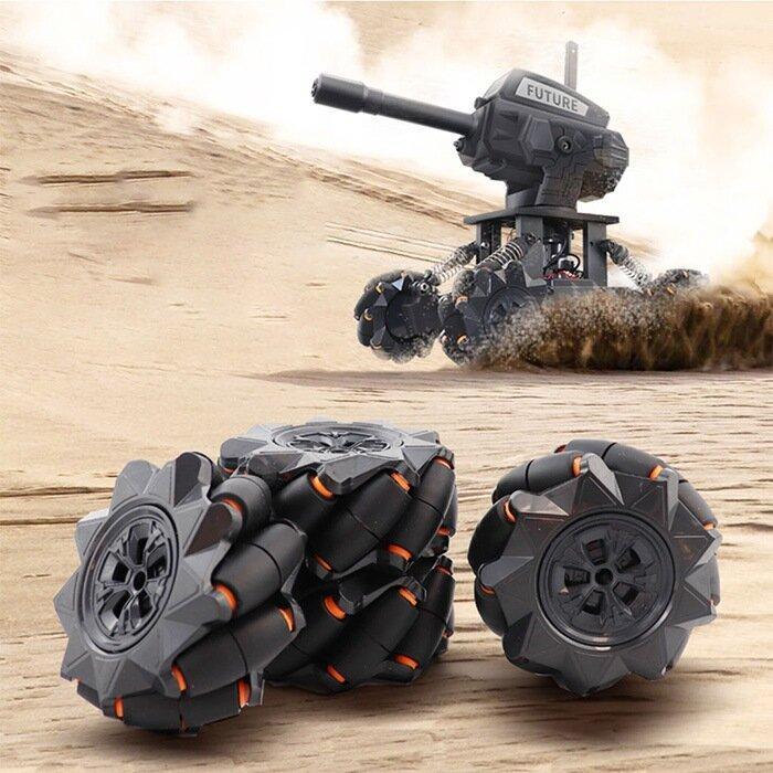 DIY RC Tank Car Can launch Cannonball Made of Water Need to Assemble 4WD 14CH Alloy Programming Remote Control Off-road Climbing