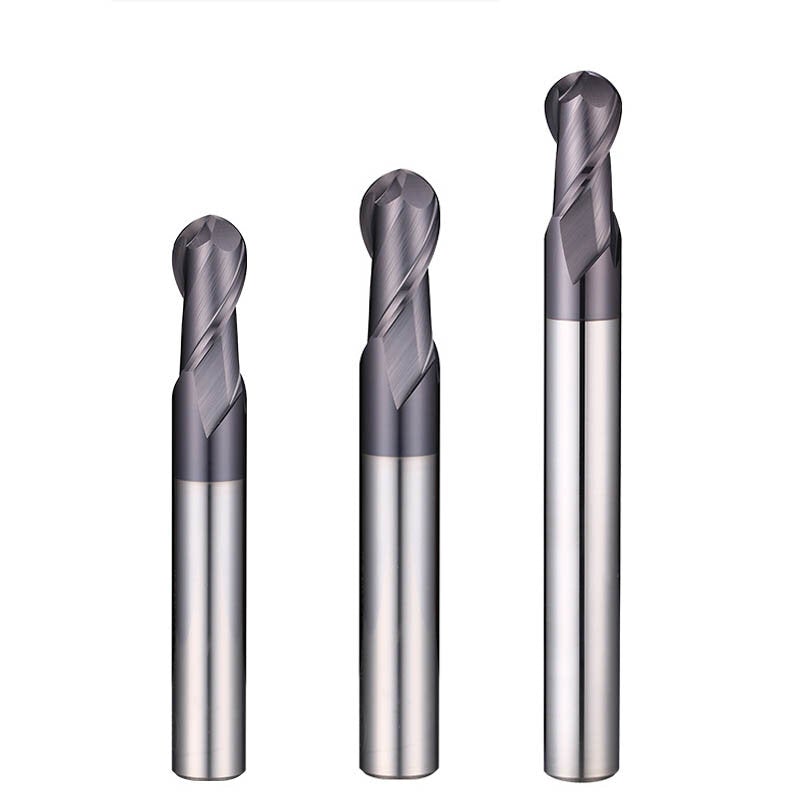 R0.5-R6mm TiAlN Coating Ball Nose 2 Flute Tungsten Carbide End Mill Cutter