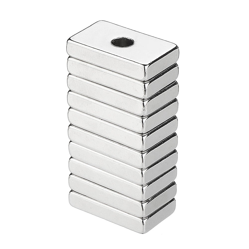 10pcs N50 25x15x5mm Block Magnets 4mm Hole Rare Earth Neodymium Magnet