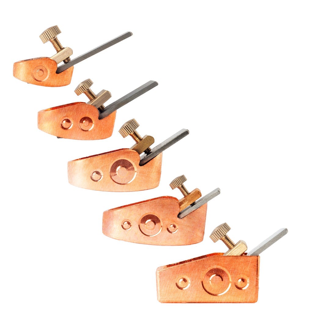 5 pcs Rose Gold Color Violin Makers Plane Cutter Brass Luthier Tool Violin Making Tools Mini Brass Planes Woodworking Planes