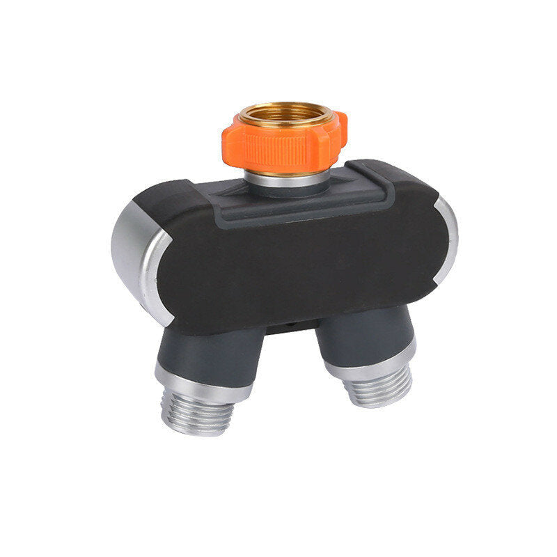 Y Shape 2-Way Shut Off Y Coupling Dual Tap Hose Connector Splitter Garden Irrigation System Tool