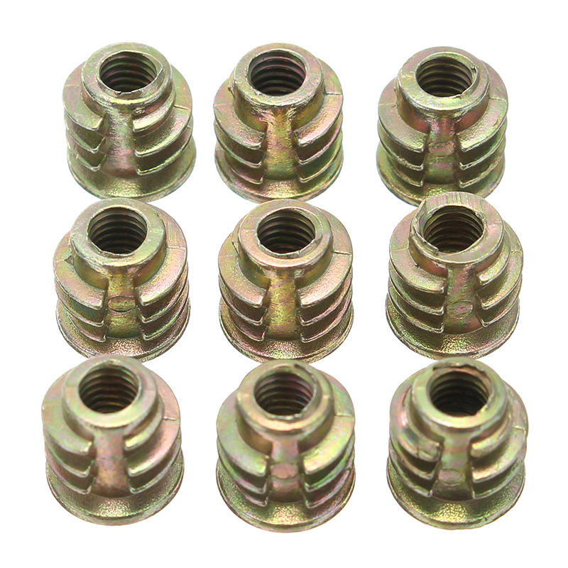 50Pcs M5x10mm Zinc Alloy Wood Furniture Hex Socket Drive Head Screw-in Threaded Insert Nut