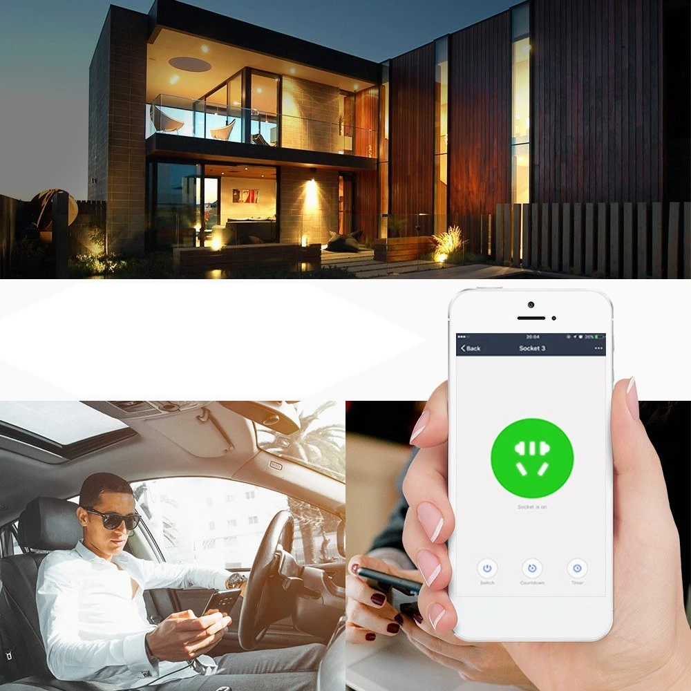 AC 100-240V 13A Smart Wi-Fi Plug Voice Control Compatible with Alexa/ Google Home
