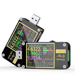 USB Tester Voltmeter Ammeter Bluetooth APP Tester Current and Voltmeter USB Tester With USB-A Micro USB Type-C Interface