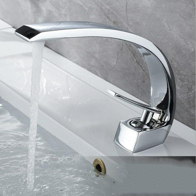 Creative Simple Bathroom Basin Faucets Hot Cold Single Hole Copper Faucet Washbasin Tap for Kitchen Water