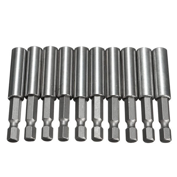 10pcs 1/4 Inch Hex Shank Release Magnetic Extension Socket Drill Bit Holder Power Tools