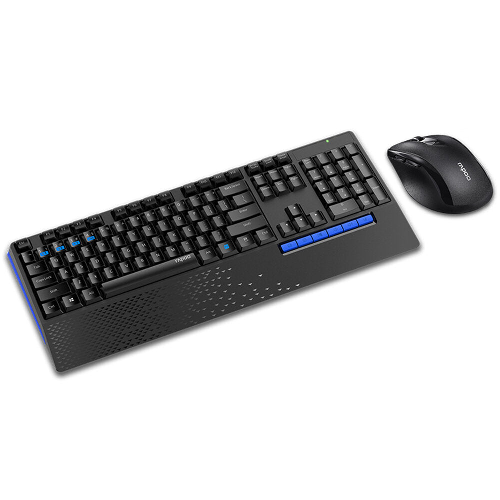 Business Keyboard Mouse Combo Multi-Mode Wireless 110-Key Hand Rest Keyboard Mute Buttons 600-1600DPI Optical Mouse Set for Office Computer PC