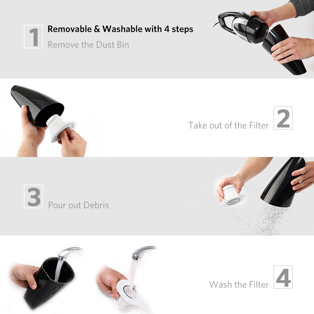 Portable Mini Heavy Dust Design Vacuum Cleaner 5500Pa Strong SuctionDry Wet Dust Clean for Home Car Dust Busters