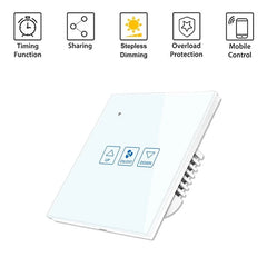 Fan Speed Control Touch Switch Smart Deluxe Crystal Panel Switch App Remote Control 90V 250V EU Wireless Switch