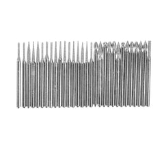 30pcs 3mm Shank Diamond Grinding Burr Needle Point Engraving Carving Polishing Glass Jade Stone Drill Bit Rotary Tool Set