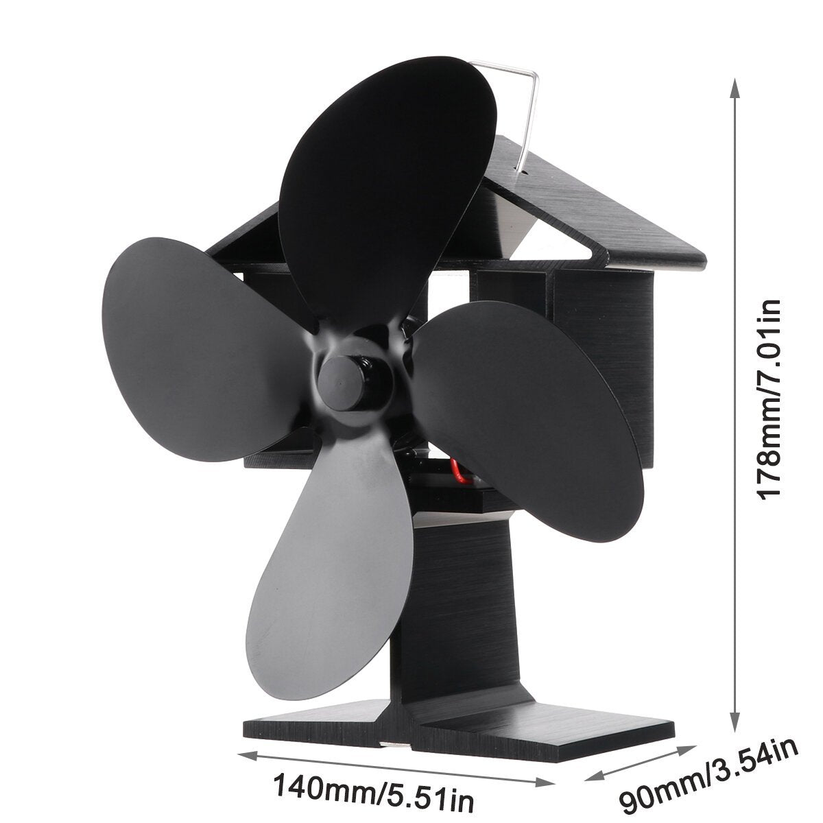 4 Blades Heat Powered Wood Stove Fan Eco Friendly Wood Log Burner Fireplace Fan